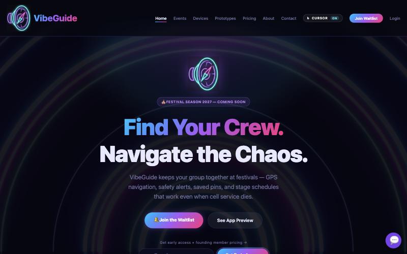 VibeGuide homepage